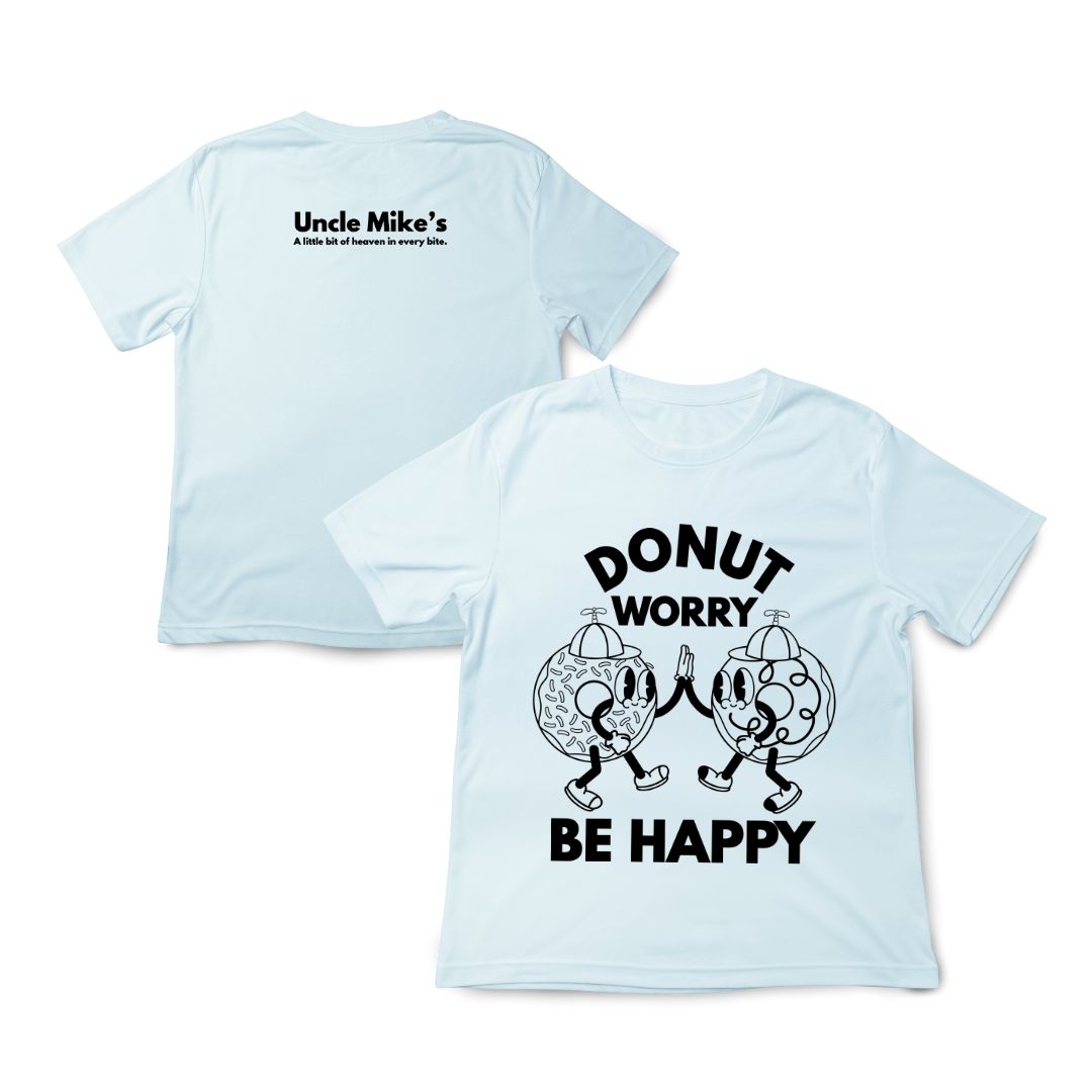 Donut Worry Be Happy Toddler T-Shirt (Blue)